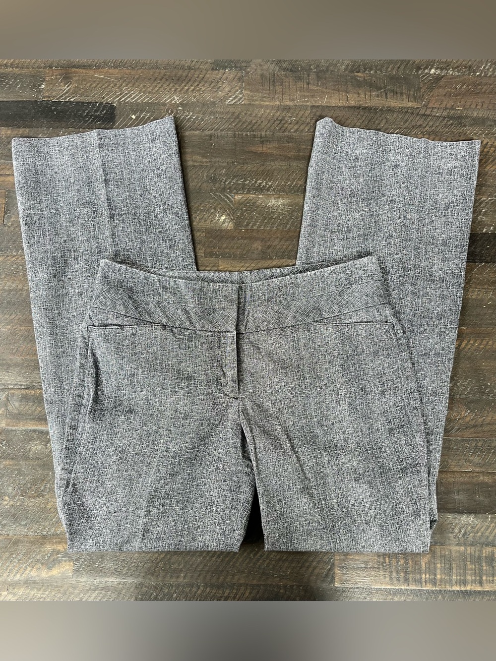 Express Gray Tweed Wide Leg Dress Pants Trouser Womens Size 10L Long
